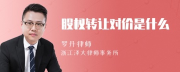 股权转让对价是什么