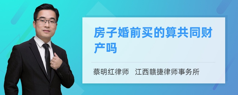 房子婚前买的算共同财产吗