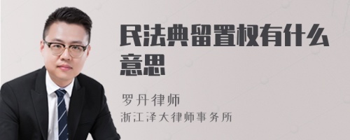 民法典留置权有什么意思