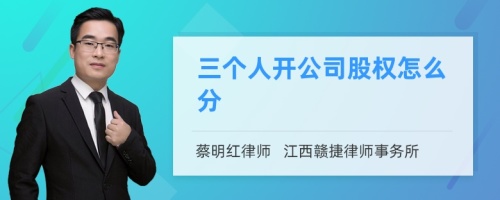 三个人开公司股权怎么分