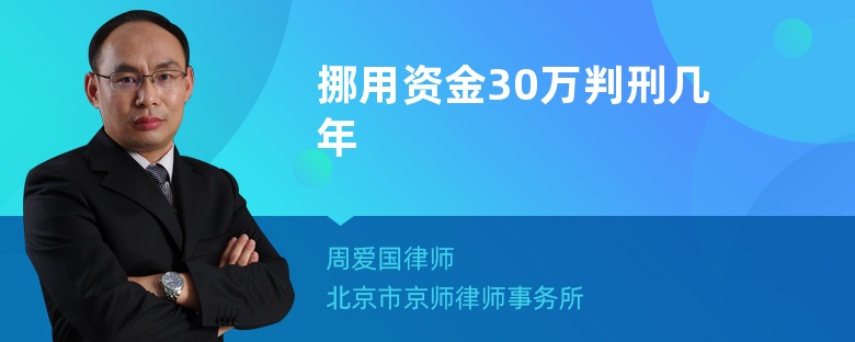 挪用资金30万判刑几年