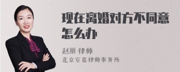 现在离婚对方不同意怎么办