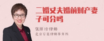 二婚丈夫婚前财产妻子可分吗