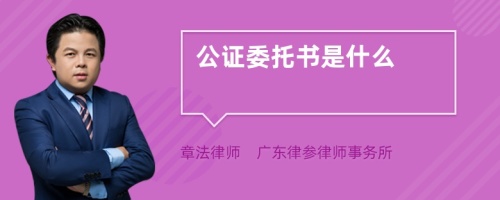 公证委托书是什么