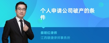 个人申请公司破产的条件