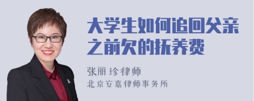 大学生如何追回父亲之前欠的抚养费