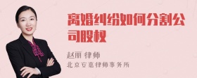 离婚纠纷如何分割公司股权