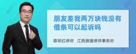 朋友差我两万块钱没有借条可以起诉吗