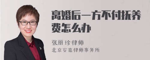 离婚后一方不付抚养费怎么办