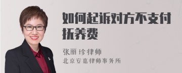 如何起诉对方不支付抚养费