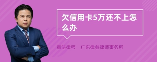 欠信用卡5万还不上怎么办