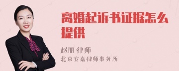 离婚起诉书证据怎么提供