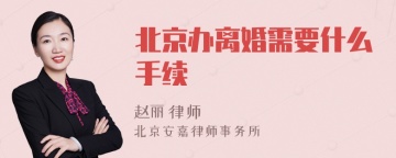 北京办离婚需要什么手续