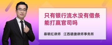 只有银行流水没有借条能打赢官司吗