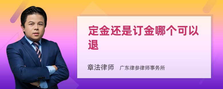 定金还是订金哪个可以退