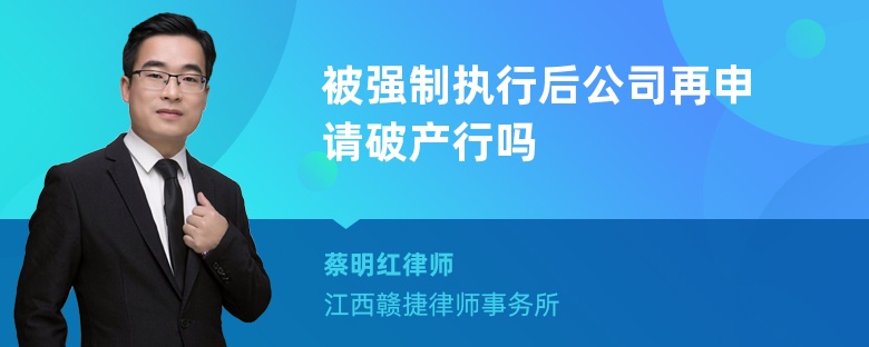 被强制执行后公司再申请破产行吗