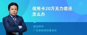 信用卡20万无力偿还怎么办