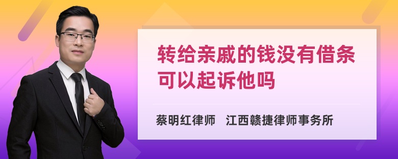 转给亲戚的钱没有借条可以起诉他吗