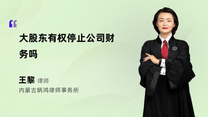 大股东有权停止公司财务吗