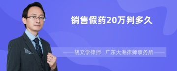 销售假药20万判多久