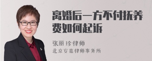 离婚后一方不付抚养费如何起诉