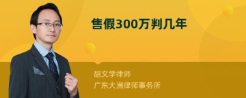 售假300万判几年