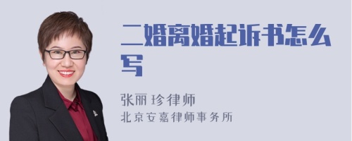 二婚离婚起诉书怎么写