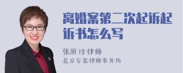 离婚案第二次起诉起诉书怎么写