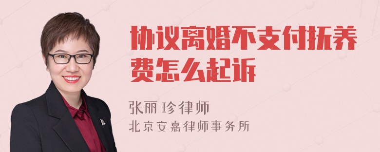 协议离婚不支付抚养费怎么起诉