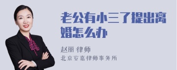 老公有小三了提出离婚怎么办