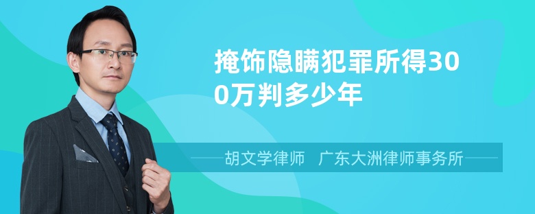 掩饰隐瞒犯罪所得300万判多少年