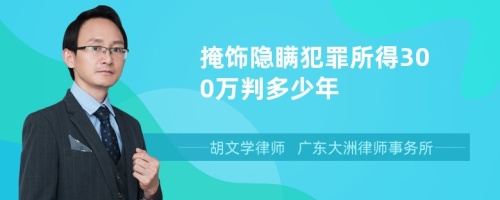 掩饰隐瞒犯罪所得300万判多少年