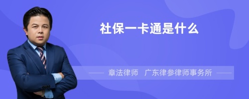 社保一卡通是什么