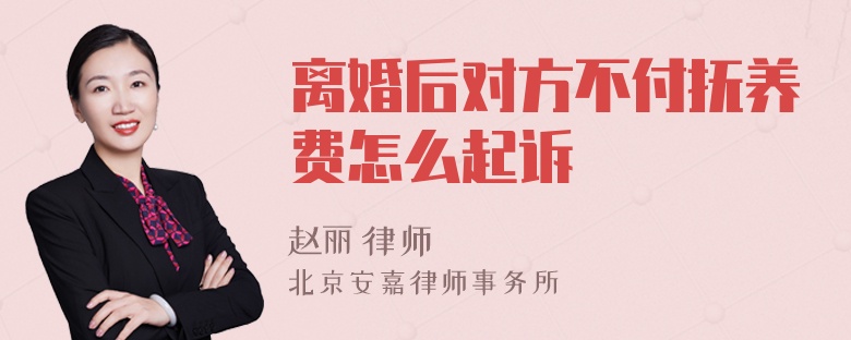 离婚后对方不付抚养费怎么起诉