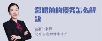 离婚前的债务怎么解决