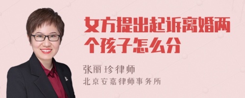 女方提出起诉离婚两个孩子怎么分