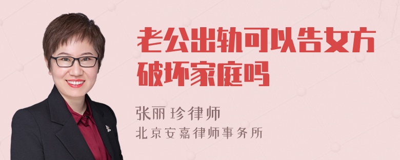 老公出轨可以告女方破坏家庭吗