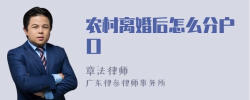 农村离婚后怎么分户口