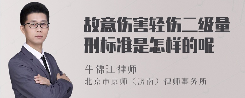 故意伤害轻伤二级量刑标准是怎样的呢