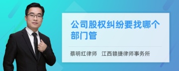 公司股权纠纷要找哪个部门管