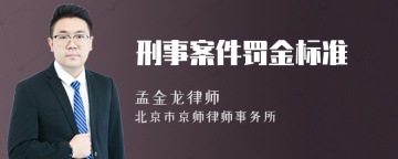 刑事案件罚金标准