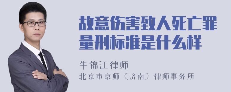 故意伤害致人死亡罪量刑标准是什么样