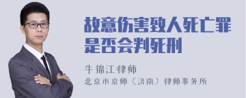 故意伤害致人死亡罪是否会判死刑