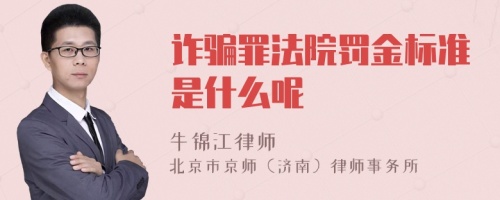 诈骗罪法院罚金标准是什么呢