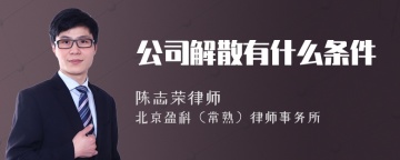 公司解散有什么条件