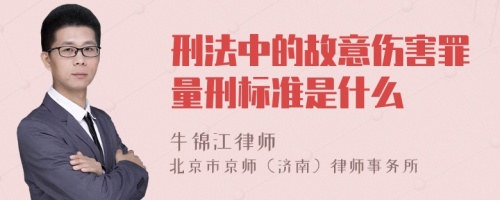 刑法中的故意伤害罪量刑标准是什么