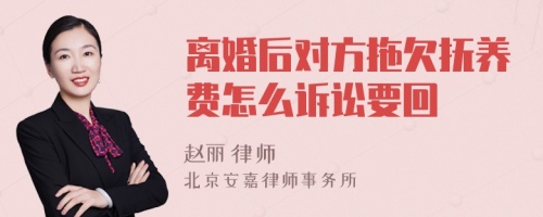 离婚后对方拖欠抚养费怎么诉讼要回