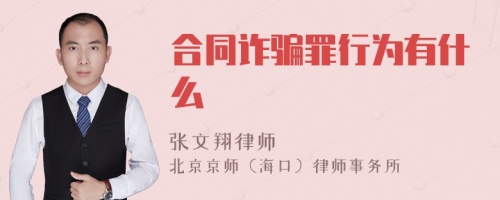 合同诈骗罪行为有什么