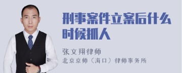 刑事案件立案后什么时候抓人