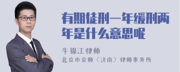 有期徒刑一年缓刑两年是什么意思呢